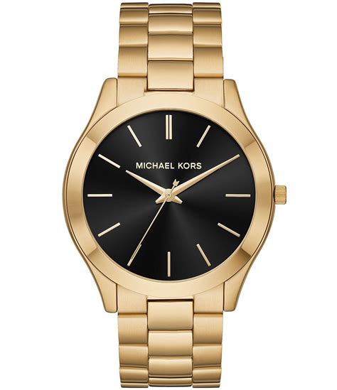 michael kors slim runway watch gold tortoise|Runway Gold.